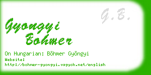 gyongyi bohmer business card